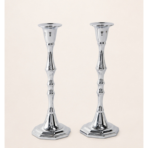 Handcrafted Export Quality <b>Silver</b> Plated <b>Candlestick</b> Holders Slender Bamboo Column Taper Candle Stand for Christmas Decoration - Product Image 1
