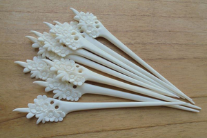 Épingle à cheveux ethnique artisanale en os naturel écologique, accessoires capillaires durables pour femmes aux cheveux longs - Product Image 5