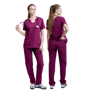 Buen Precio, Uniforme Médico de PE/Rayón, Marca Privada, Conjunto de Uniforme Moderno para Enfermeras con Diseño Estampado, Bata de Laboratorio para Doctores, Uniforme de Fábrica FMF - Product Image 2