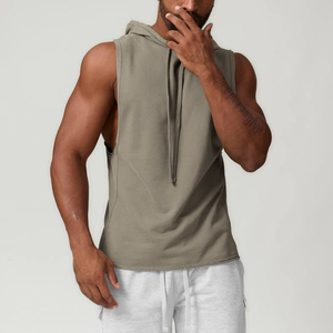 KHILAN INDUSTRIES Men's <b>Plus</b> <b>Size</b> Solid Blue 100% Cotton Sporty Eco-Friendly Breathable Quick Dry O-Neck Woven Tank <b>Top</b> <b>Sequined</b> - Product Image 1