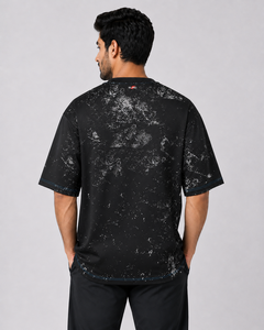 T-shirt sportif pour homme Euro à manches courtes, coupe oversize, sublimation, motif géométrique, séchage rapide, coupe classique, col rond, tricoté en polyester - Product Image 4
