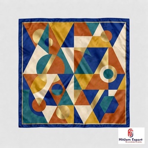 Premium Custom Printed Silk Feel Square Headscarf Soft Lightweight OEM ODM Manufacturer São Vicente Custom Fabric Products - Product Image 1