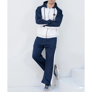 Wholesale Bulk Supplier Men's Winter Solid Acid Wash Printed Hooded Tracksuit Breathable Quick Dry Fleece Lining 2 1 Design - Product Image 3