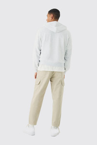 OEM Custom Winter Fleece Distress Applique Embroidered Zip-<b>Up</b> Hoodie Breathable 100% Cotton Oversized Men - Product Image 2