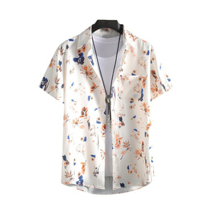 Camisa Casual de Verano para Hombre, Estampada, Transpirable, con Botones, Manga Corta, Tejido de Poliéster/Algodón, Logotipo Personalizado, OEM, ODM, Venta al Por Mayor - Product Image 2