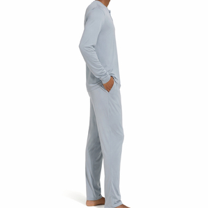 <b>Mens</b> Flannel Pajama Set Warm Soft Long Sleeve <b>Shirt</b> Pants Cozy Winter Sleepwear Home Lounge <b>Night</b> Suit Bulk Supply - Product Image 2