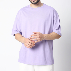 T-shirt pour homme à manches courtes et col rond, motif lavande, style décontracté, jersey en coton, coupe régulière, séchage rapide, respirant - Product Image 1