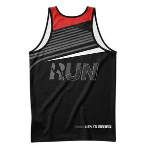Camiseta Deportiva de Poliéster Sublimada con Diseño Personalizado, Cuello Redondo, Sin Mangas, para Maratón, Deportes de Equipo, Elástica y de Secado Rápido, MOQ Bajo - Product Image 4