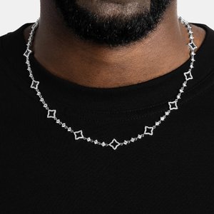 Collier chaîne à maillons en moissanite de luxe pour homme, en argent 925, bijoux de créateur, élégant, scintillant, cadeau personnalisé, accessoire de mode - Product Image 2