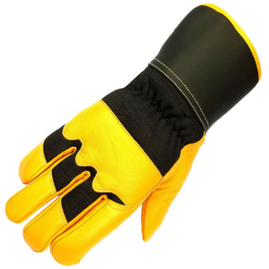 High-quality Goat Grain Leather Safety Work <b>Gloves</b> With <b>Long</b> Cuff Heavy Duty Construction Heat Resistant For Industrial - Product Image 1