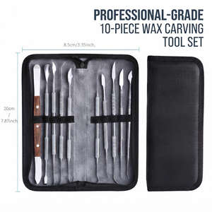 10pcs/<b>set</b> Metal Manual Dental Wax Carving Tools Spatula <b>Plaster</b> Knife Practical Versatile Teeth Whitening Kit Dentistry - Product Image 1