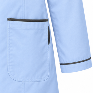 Blouse Médicale Bleu Glacé Charbon à Revers Tricoté, Uniforme de Laboratoire Personnalisé, Vente en Gros, Tenue de Travail Unisexe pour Soins de Santé avec Poches Utilitaires - Product Image 6