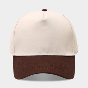 Gorra de Béisbol Ajustada de 6 Paneles en Beige y Marrón, Unisex, Casual, de Color Sólido, de Sarga de Algodón - Product Image 4