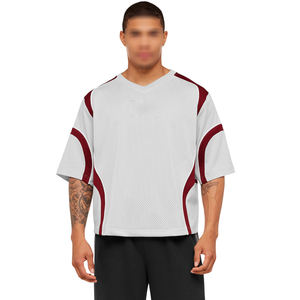 Camiseta de malla estilo hip hop personalizada, nueva llegada, venta al por mayor, ajuste holgado, jersey deportivo para entrenamiento, camisetas transpirables de verano para hombre - Product Image 1