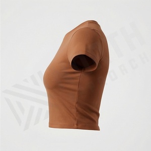 Camiseta Corta de Moda Urbana para Mujer, Personalizable en Color, de Secado Rápido, Cuello Redondo, Estilo Baby Tee, Prenda Informal - Product Image 3