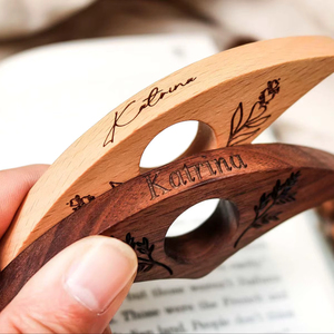 Soporte de Anillo para el Dedo para Leer Libros, Sujetador de Dedos de Madera - Product Image 1