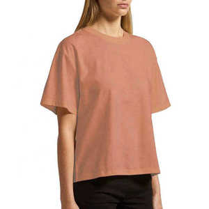 T-shirt ample en jersey 100 % coton pour femme, grande taille, col rond, décontracté, écologique, respirant, anti-plis, séchage rapide, personnalisable - Product Image 3