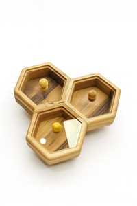 New Stylish Handcrafted Spice Box Masala Dabba Acrylic Lid with 7 Round Compartments Acacia Wood Kitchenware Spice Box Set - Product Image 3