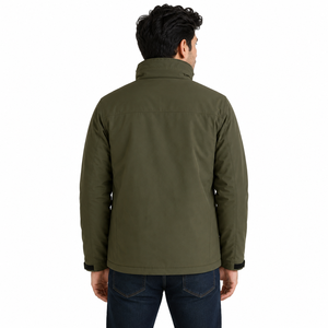 เสื้อแจ็คเก็ตผู้ชายแบบลำลองสำหรับกิจกรรมกลางแจ้ง ผ้า softshell กันน้ำ น้ำหนักเบา เหมาะสำหรับฤดูหนาว คอสูง ซิปยาวเต็มตัว รับผลิตแบบ OEM ขายส่ง - Product Image 3