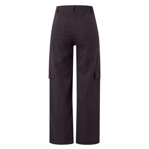 Women's Casual Street Style Multi-Pockets Cargo Pants Relaxed Loose Fit Baggy Fleece Cotton Sweatpants Flat Front Plain Joggers - Product Image 5