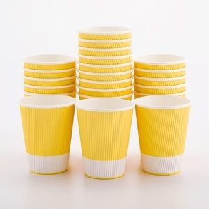 แก้วกาแฟกระดาษลายริบบิ้นแบบใช้แล้วทิ้ง ดีไซน์ทันสมัย ขนาด 6 ออนซ์ สีสันตามสั่ง สำหรับเครื่องดื่มร้อน เหมาะสำหรับร้านกาแฟและร้านอาหาร แก้วกาแฟแบบนำกลับบ้าน - Product Image 2