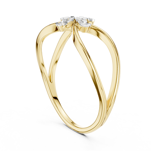 Bague de fiançailles et de mariage en or jaune 18 carats plaqué rhodium avec diamant de laboratoire taillé en nœud céleste, idéale pour la Saint-Valentin, les fêtes et l'usage quotidien pour femme - Product Image 2