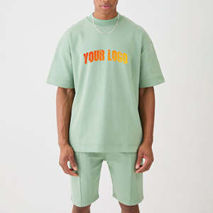 Ensemble chemise et short 2 pièces surdimensionné pour homme, 100 % coton, personnalisable avec logo, séchage rapide, écologique et respirant – Vente en gros pour l'été - Product Image 5