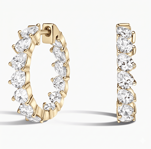 <b>Hoops</b> Earrings Diamond Earrings Gold and <b>Silver</b> Earrings Natural and Lab Grown Diamonds Earrings <b>Hoops</b> Fine Jewelry for Women - Product Image 2