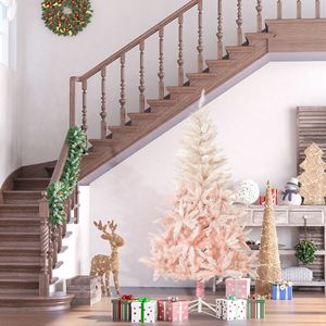 Albero di Natale a Matita Rosa da 2,1 m con Supporto in Metallo, Albero di Natale Artificiale ad Apertura Automatica per Decorazioni Natalizie Domestiche - Product Image 2