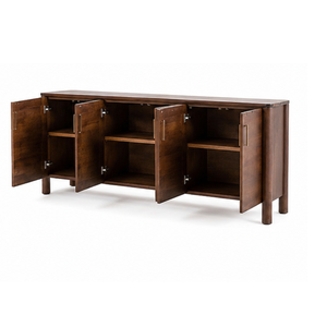 Buffet en teck massif, meuble de rangement en bois, console de luxe pour la maison et l'hôtel - Product Image 2