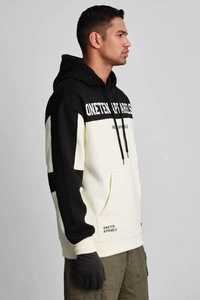 ONETEN APPARELS <b>Men's</b> Solid Color Blocking Knitted Anti-Wrinkle <b>Hoodie</b> Pullover Cotton French Terry Sweatshirt Winter Style - Product Image 3