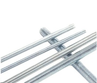 M6 M8 M10 M12 Galvanized Threaded Rod | 1m 2m 3m Length Carbon Steel All Thread Rod Zinc Plated Stud Bolt for Pipe Support