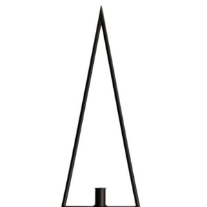 Porte-bougie de Noël en métal noir avec silhouette triangulaire et base pour la décoration et l'éclairage des fêtes saisonnières - Product Image 3