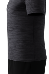 Ensemble de maillot de football pour homme à col en V et manches courtes, en polyester respirant, coupe athlétique, toutes saisons, noir uni - Product Image 5