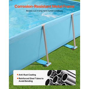 Piscina Rettangolare in Acciaio 118 X 78 X 30 cm per Famiglie, Grande Piscina da Giardino con Struttura Metallica e Forma Circolare - Product Image 5