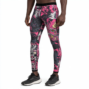 Regal Three <b>Men's</b> Compression Sports Pants <b>Base</b> <b>Layer</b> Polyester/Nylon Water Resistant Basketball Gym Workout Fitness Leggings - Product Image 2