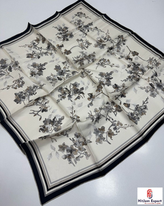 Wholesale Premium Printed Short <b>Scarf</b> Fabric OEM ODM White Label Textile Manufacturer Custom Fabric Products Supplier - Product Image 1