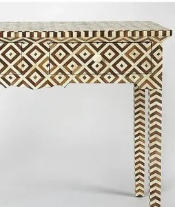 Mesa Consola de Diseño Art Deco Hecha a Mano con Incrustaciones de Hueso de Alta Calidad - Product Image 2