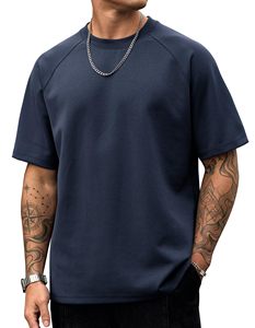 เสื้อยืดผู้ชายทรงหลวมพิมพ์ลายกราฟิก แขนสั้น ผ้าฝ้าย สไตล์สตรีทแวร์ ปักลาย ทรงโอเวอร์ไซส์ - Product Image 1