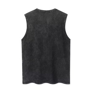 Men's Sleeveless <b>Tank</b> <b>Top</b> <b>Black</b> Cotton O-Neck Printed Design Breathable Fashion Style - Product Image 2