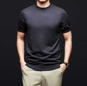 Men's Knitted Short Sleeve O-Neck <b>T</b>-<b>Shirt</b> Regular Fit 100% Cotton Eco-Friendly Casual Raglan Sleeve Animal Print - Product Image 5