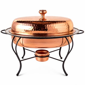 Hammered <b>Copper</b> Chafing Dish with Lid Buffet Food Warmer Hotel Catering Serving Set Restaurant Banquet OEM ODM Custom Manufactur - Product Image 1