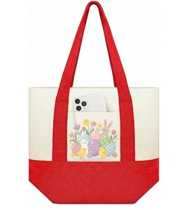 Sac de bateau en toile avec impression de logo personnalisé, grande capacité, sacs fourre-tout en toile, sacs de shopping, sac de plage et de pique-nique, poignée longue, durable et de bonne qualité - Product Image 1