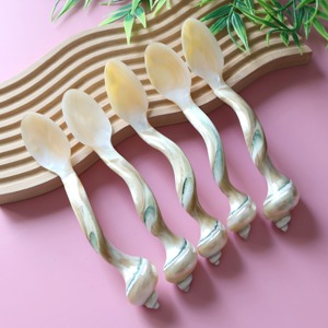 Cucharas de nácar con mango de diseño decorativo, recién llegadas, hechas a mano, para degustación de caviar. - Product Image 5