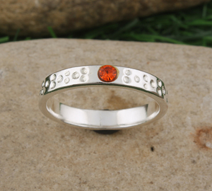 แหวนพลอยควอตซ์สีส้มเงินแท้ 925 ทำมือ คลาสสิก เครื่องประดับงานปาร์ตี้สำหรับผู้หญิง ขายส่ง - Product Image 2