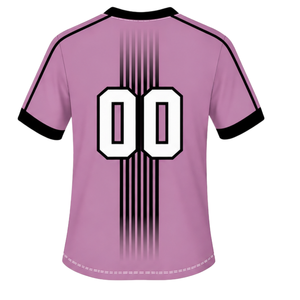 Ensemble de rugby noir lavande clair, maillot à manches courtes et col rond avec short assorti, respirant, pour l'entraînement d'équipe et les performances sportives - Product Image 4