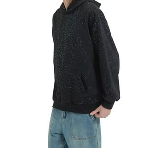 Sudadera con Capucha de Alta Calidad, Personalizada, con Pedrería, Unisex, Estilo Y2K, Streetwear, con Cristales Brillantes, para Hombre - Product Image 2