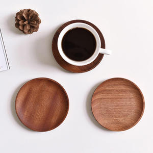 Solid Acacia Wood Engraved Rustic Round Dinner Trays Set with Fruit Design for Wedding and Birthday - Product Image 3