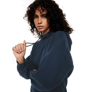 Sweat à capuche chaud en polaire pour femme, vêtement décontracté en coton pur, Logo personnalisable, 100% - Product Image 2