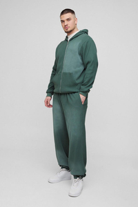 Men’s Slim Fit Tracksuit <b>Set</b> Custom Logo <b>Jogger</b> Sportswear Gym Wear Oversized Stacked Acid wash OEM Supplier Autumn - Product Image 4